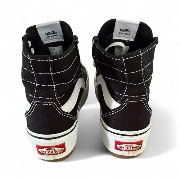 Vans Classic Black and White Platform High-Tops - Picture 4 of 7